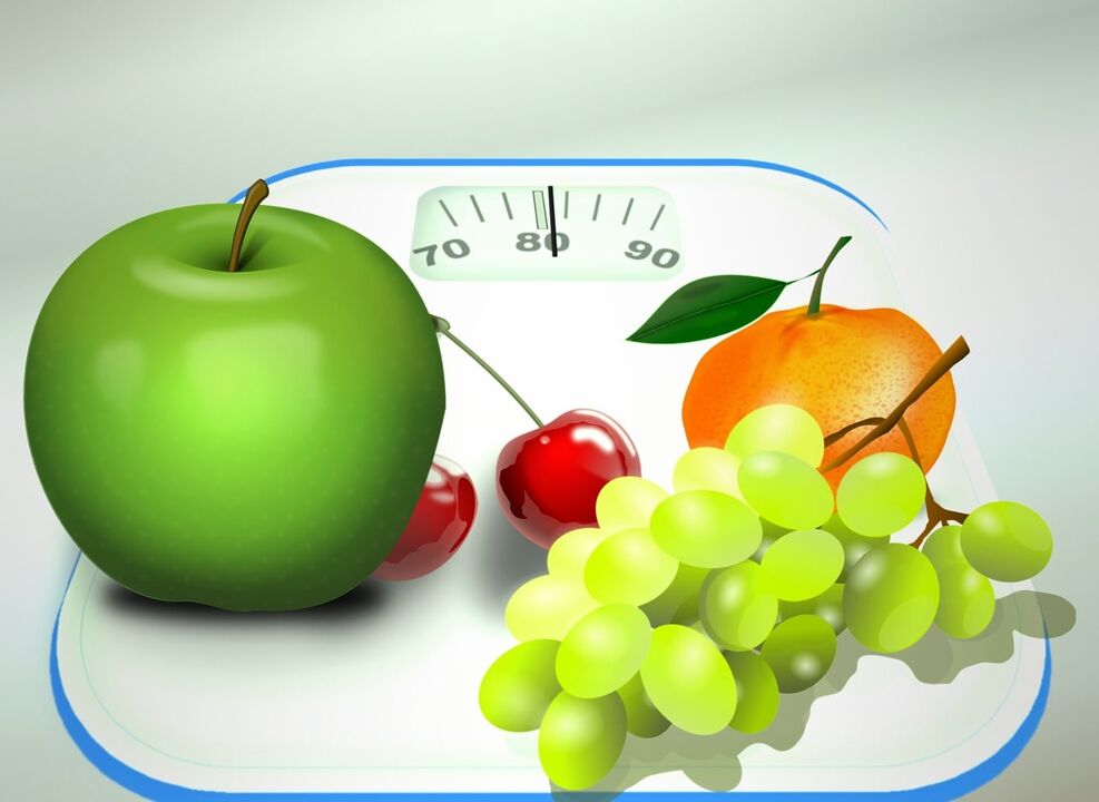 Frutti e bacche sulla bilancia